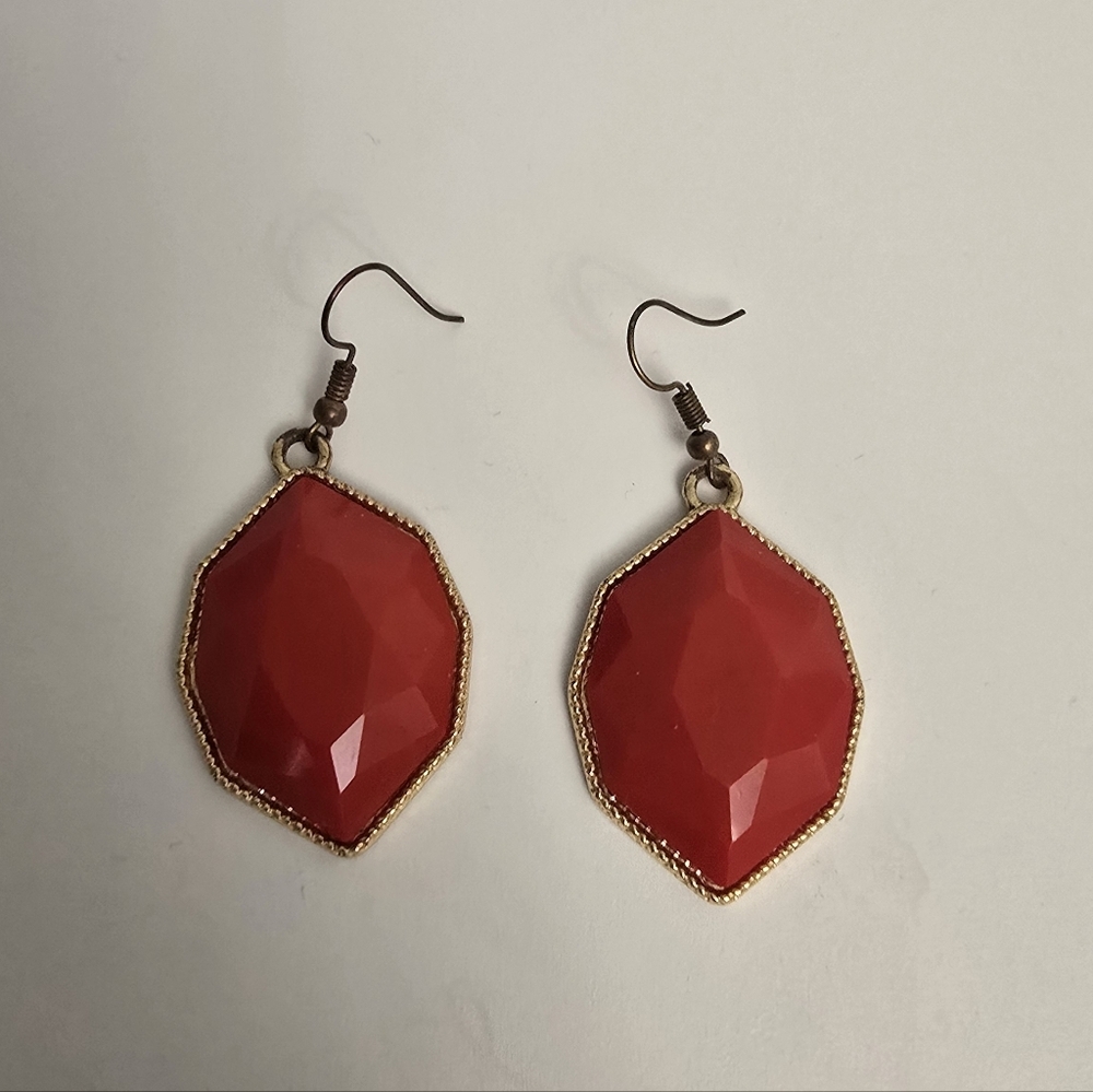 Elegant Red Dangle Earrings